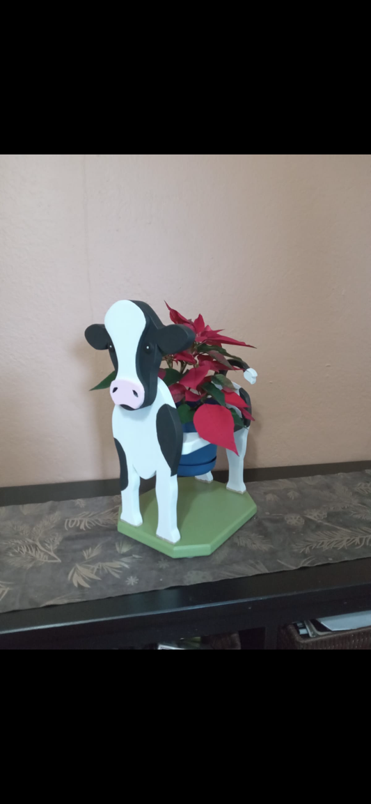 Cow plant pot holder